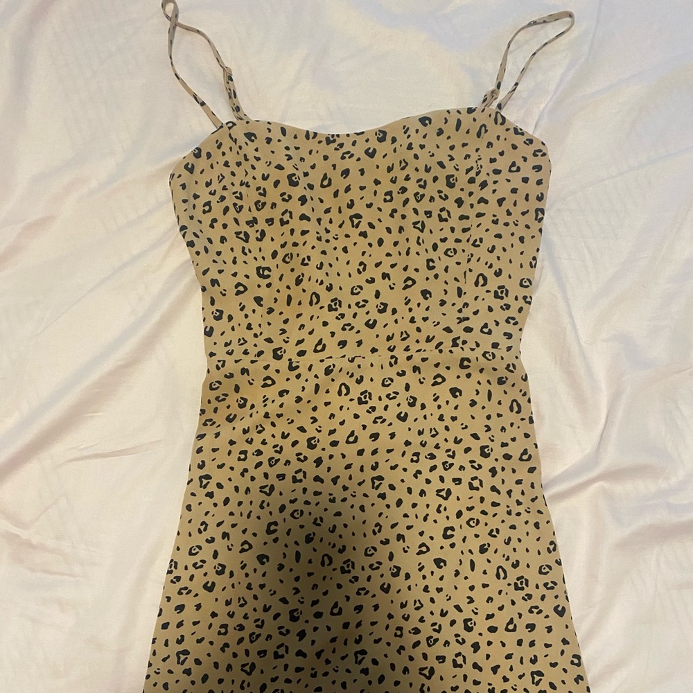 Sunday Best Tan Leopard Print Mini Dress